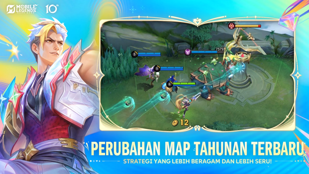 Contoh peta pertempuran dalam materi resmi MLBB. Sumber: MOONTON.